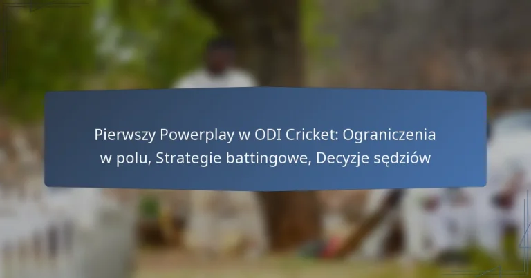 Pierwszy Powerplay w ODI Cricket: Ograniczenia w polu, Strategie battingowe, Decyzje sędziów