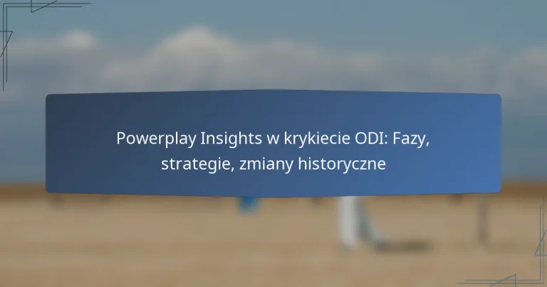 Powerplay Insights w krykiecie ODI: Fazy, strategie, zmiany historyczne