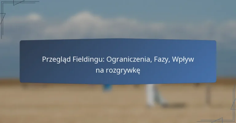 Przegląd Fieldingu: Ograniczenia, Fazy, Wpływ na rozgrywkę