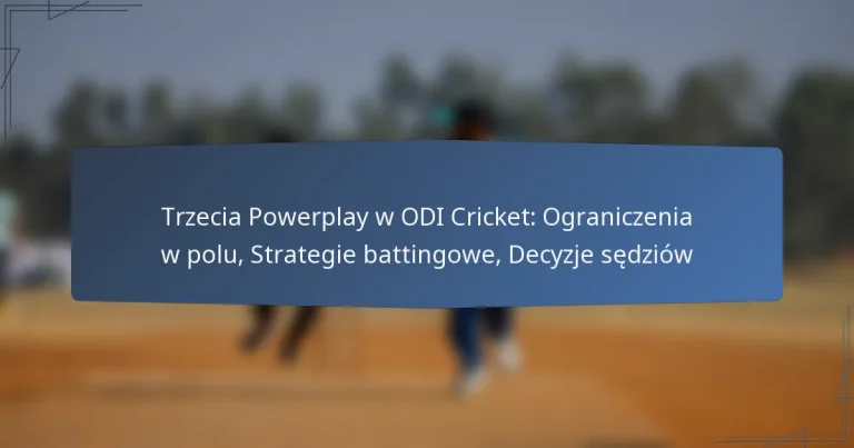Trzecia Powerplay w ODI Cricket: Ograniczenia w polu, Strategie battingowe, Decyzje sędziów